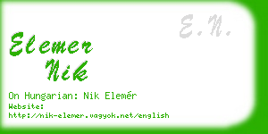 elemer nik business card